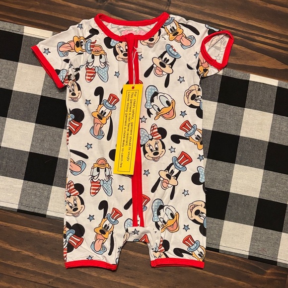 bamboo Other - Mickey Mouse Donald Duck Minnie patriotic bamboo zippie one piece 6-12 months